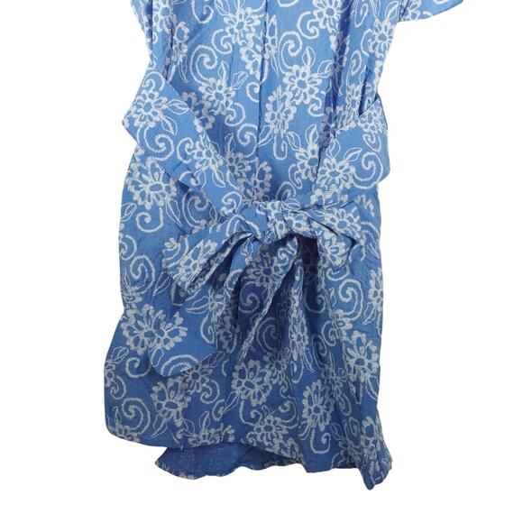 New Tuckernuck Riviera Painted Chintz Aurora Blue Floral Dress Retro Mod XL NWT - Picture 7 of 16